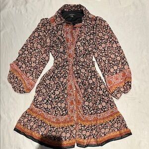 Boho Floral Long Sleeve Fall Dress